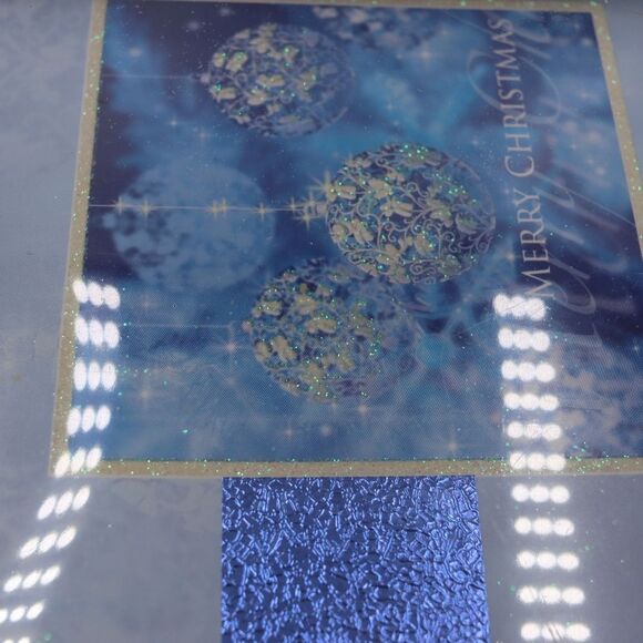 Artis Vintage  Christmas Cards 40 Premium Holiday Cards Blue Green Floral Foil - Picture 9 of 11